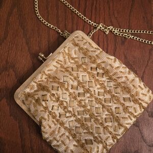 Walborg Gold Beaded Wristlet